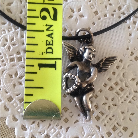 Vintage Cupid Sterling Silver Pendant Necklace - Picture 4 of 4